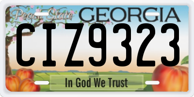 GA license plate CIZ9323