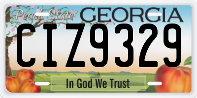 GA license plate CIZ9329