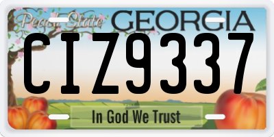 GA license plate CIZ9337
