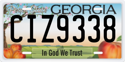 GA license plate CIZ9338