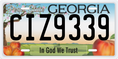 GA license plate CIZ9339