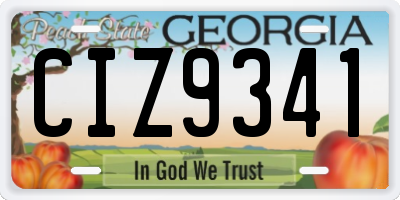 GA license plate CIZ9341