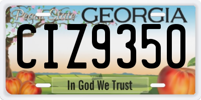 GA license plate CIZ9350