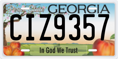 GA license plate CIZ9357