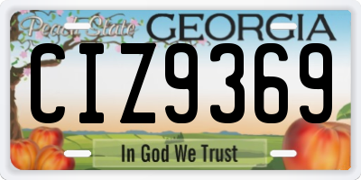 GA license plate CIZ9369