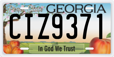 GA license plate CIZ9371