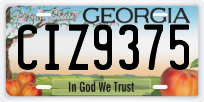 GA license plate CIZ9375