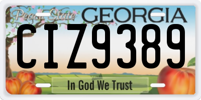GA license plate CIZ9389