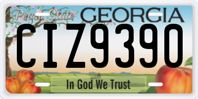 GA license plate CIZ9390