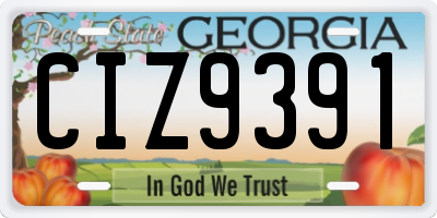 GA license plate CIZ9391
