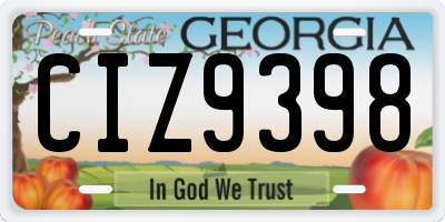 GA license plate CIZ9398