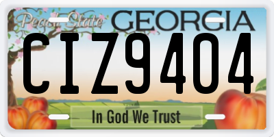 GA license plate CIZ9404
