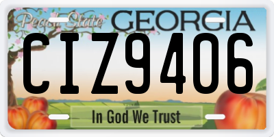 GA license plate CIZ9406
