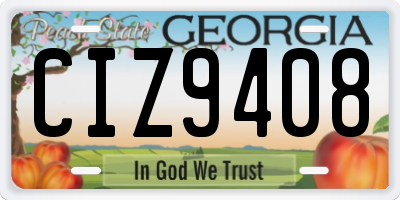 GA license plate CIZ9408