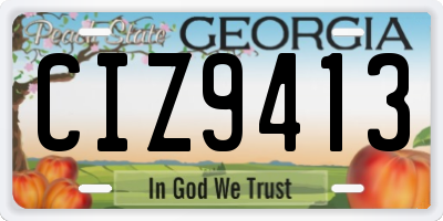 GA license plate CIZ9413