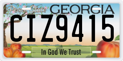 GA license plate CIZ9415