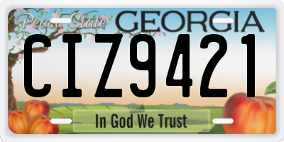 GA license plate CIZ9421