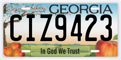 GA license plate CIZ9423