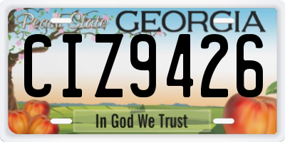 GA license plate CIZ9426