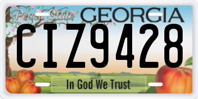 GA license plate CIZ9428