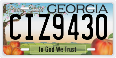 GA license plate CIZ9430