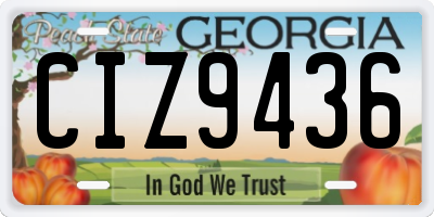 GA license plate CIZ9436