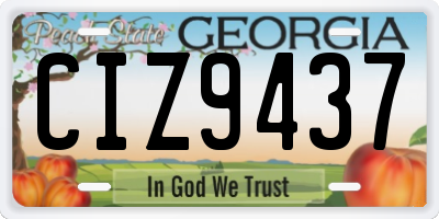 GA license plate CIZ9437