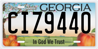 GA license plate CIZ9440