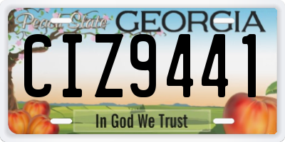 GA license plate CIZ9441