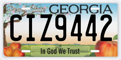GA license plate CIZ9442