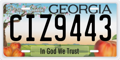 GA license plate CIZ9443