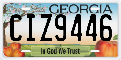 GA license plate CIZ9446