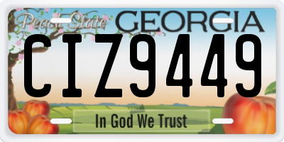 GA license plate CIZ9449