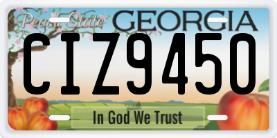 GA license plate CIZ9450