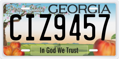 GA license plate CIZ9457
