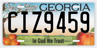 GA license plate CIZ9459