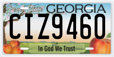 GA license plate CIZ9460