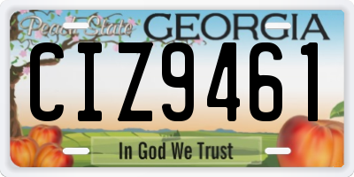 GA license plate CIZ9461