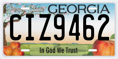 GA license plate CIZ9462