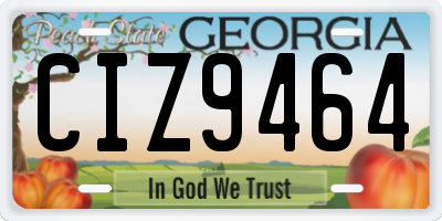 GA license plate CIZ9464