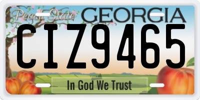 GA license plate CIZ9465