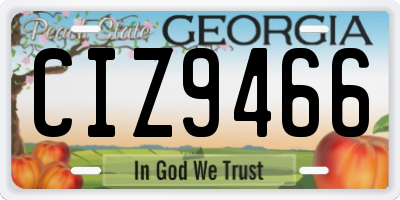 GA license plate CIZ9466