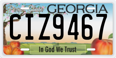GA license plate CIZ9467