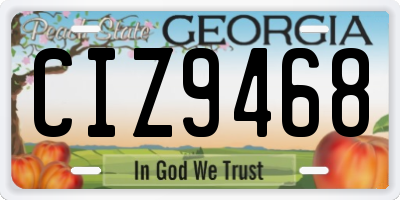 GA license plate CIZ9468
