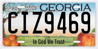 GA license plate CIZ9469