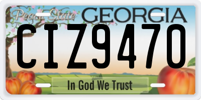 GA license plate CIZ9470