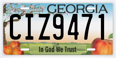 GA license plate CIZ9471