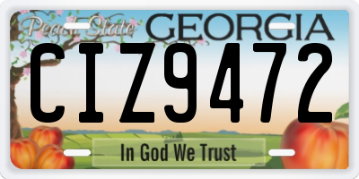 GA license plate CIZ9472