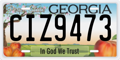 GA license plate CIZ9473