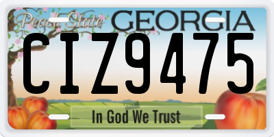GA license plate CIZ9475